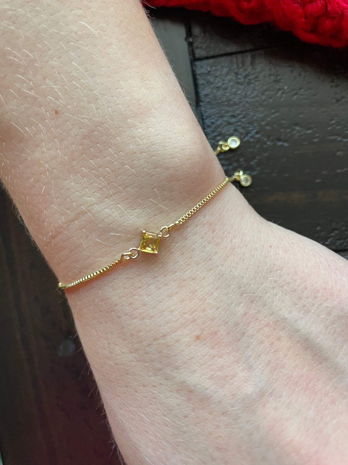 Gold Cubic Zirconia Adjustable Bracelets